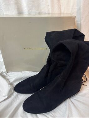 Marc Fisher Black Over-the-Knee Suede Boots